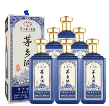 53°贵州茅台集团 茅乡酒珍品蓝色 酱香型白酒礼盒整箱500ml6