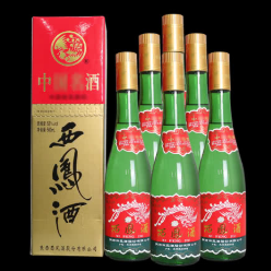 55度西凤酒 西凤高脖绿瓶 凤香型高度白酒55度防伪绿瓶2006年500ml6瓶